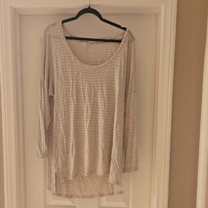 Splendid Beige Striped Long Sleeve Top